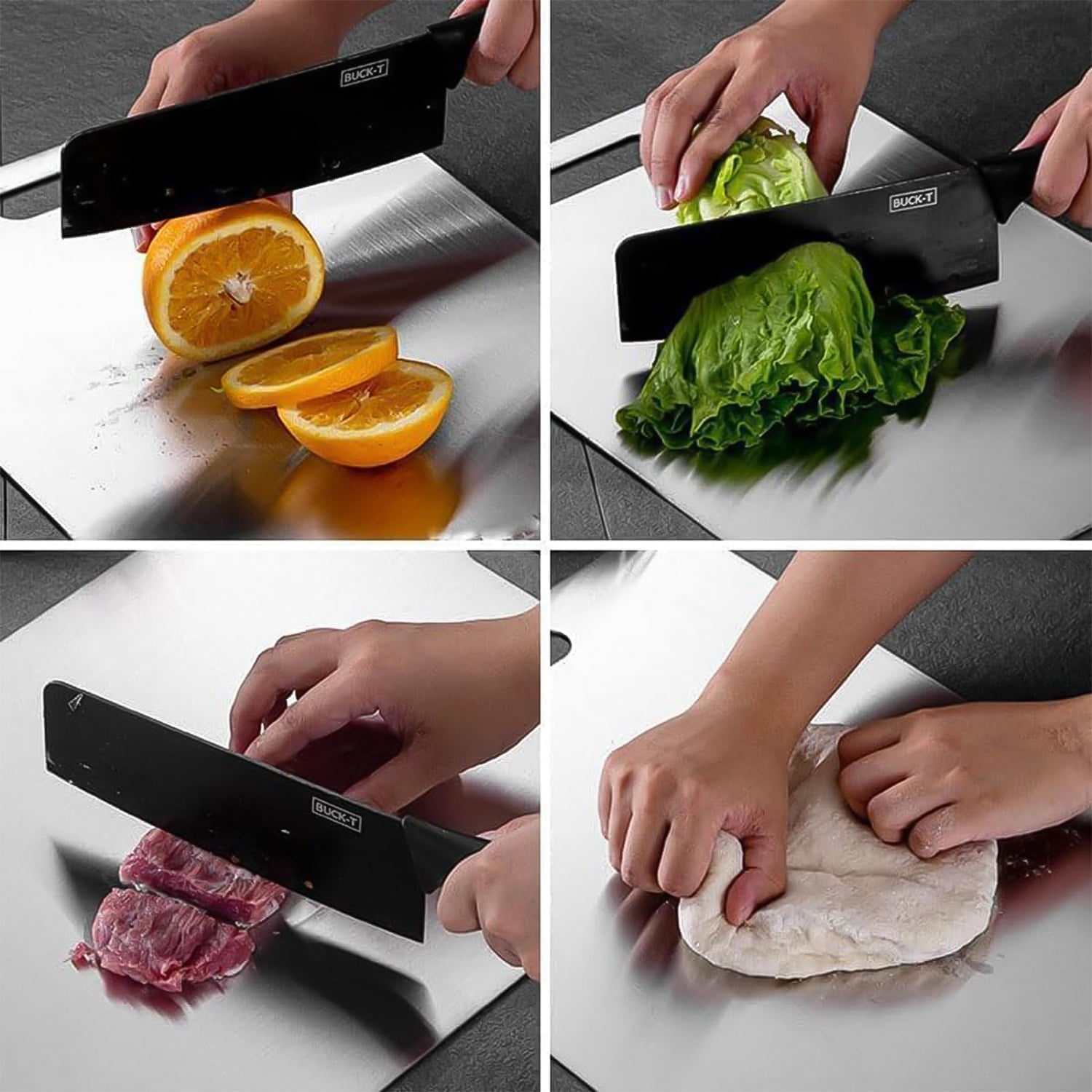 Stainless Steel Vegetable & Fruit Cutting Chopping Board (31×20 Cm / 1 Pc) Stainless Steel Vegetable & Fruit Cutting Chopping Board (31×20 Cm / 1 Pc)
